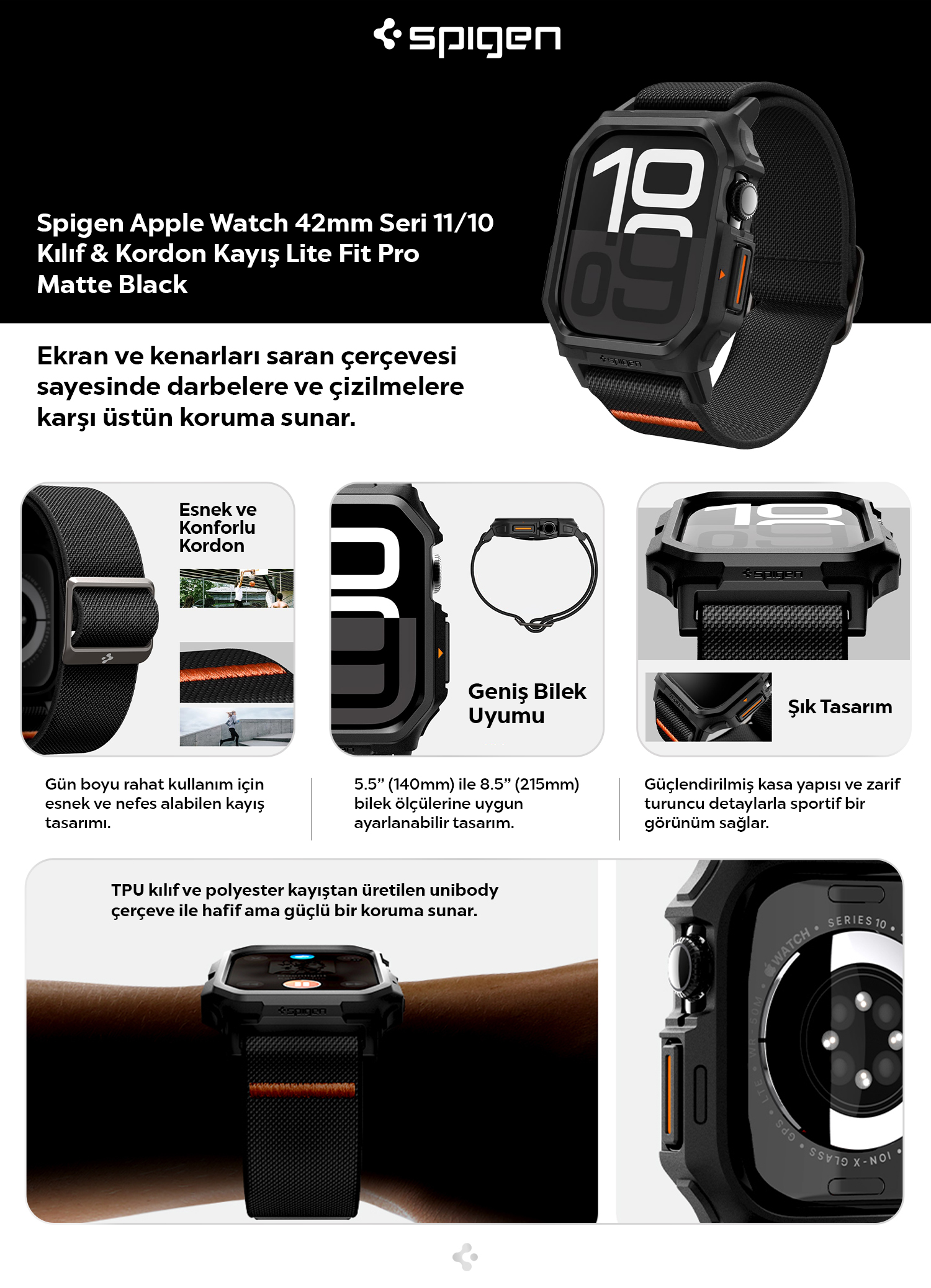 Spigen Apple Watch 42MM Seri 10 Kılıf