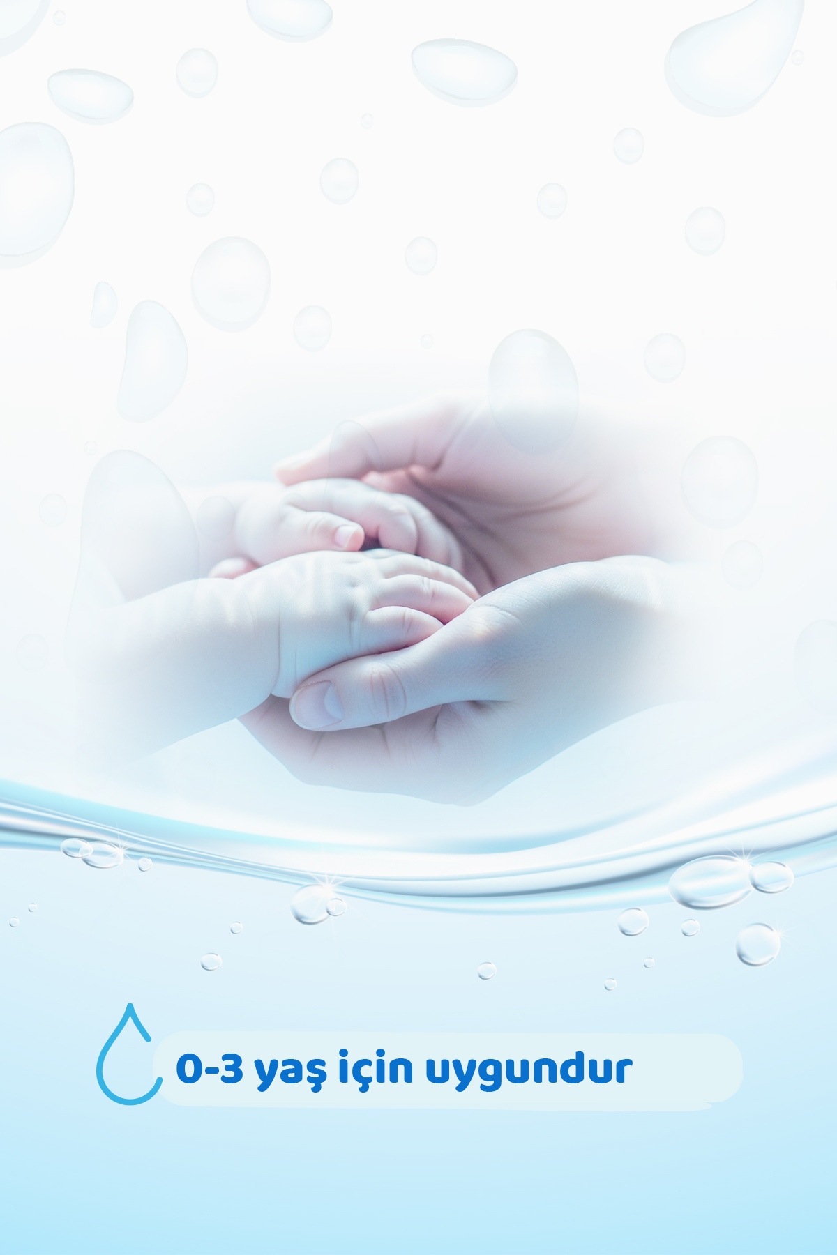 Giggles Pure Water 0-3 yaş bebekler için uygun pH dengeli göz yakmayan ıslak mendil