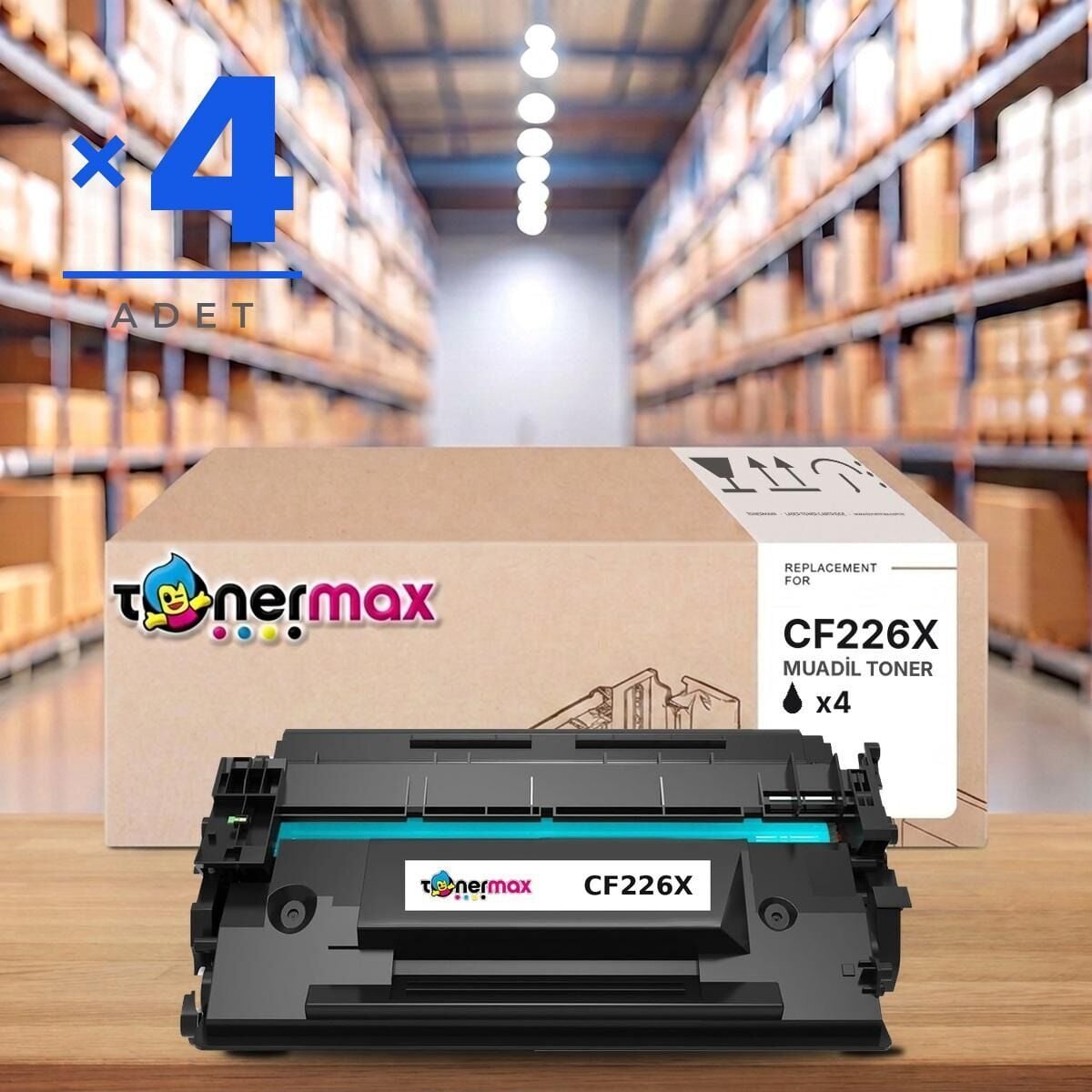 tonermax® cf226x muadil toner — 4'lü paket