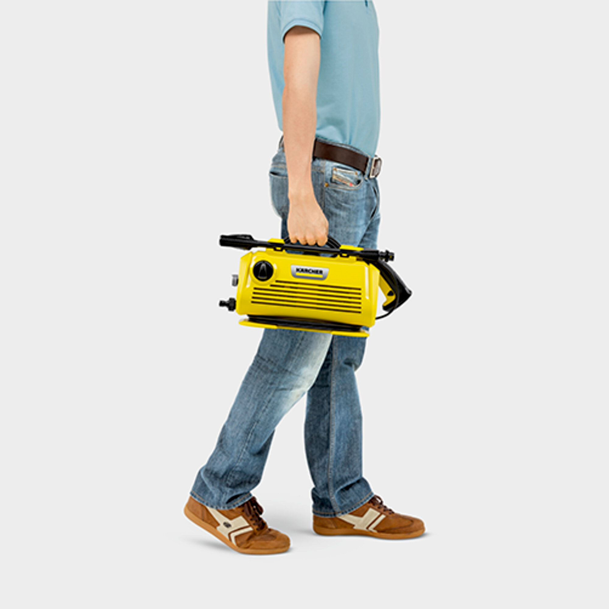 Basınçlı yıkayıcı K 2 Premium Horizontal: Ultra kompakt, yerden tasarruf sağlayan cihaz