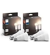 Philips Hue White E27 lamba, 4'lü paket, 4 x 1055 lm, kısılabilir, sıcak beyaz ışık, uygulama ile kontrol edilebilir, kompat...