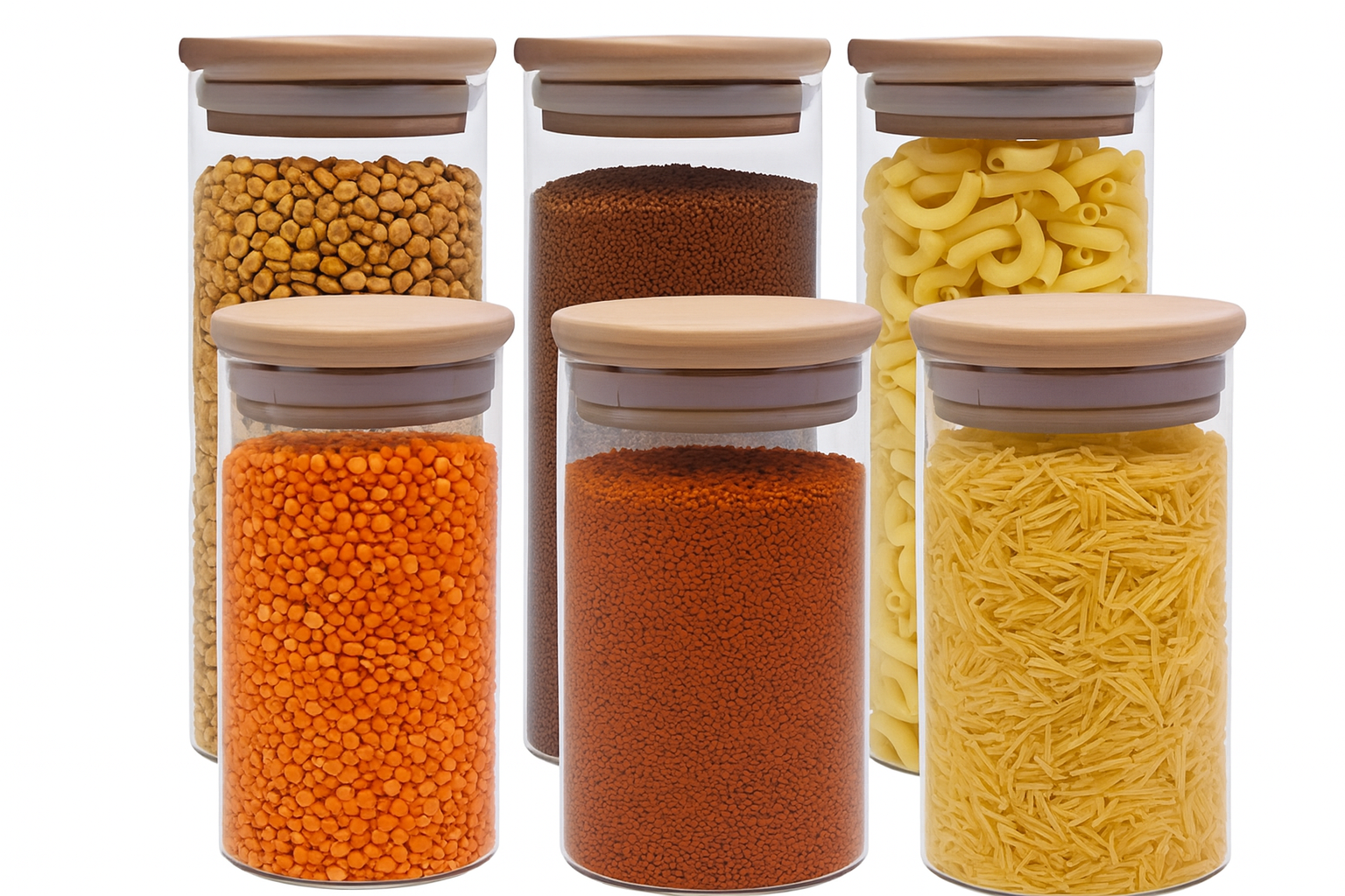 Bambu Kapaklı Kavanoz Seti Görsel 1