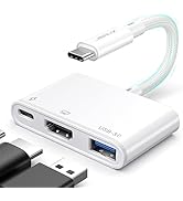 JSAUX USB-C to HDMI Adapter, Digital AV Multiport 4K@30Hz 3-in-1 100W Charging,5Gbps USB-A 3.0, T...