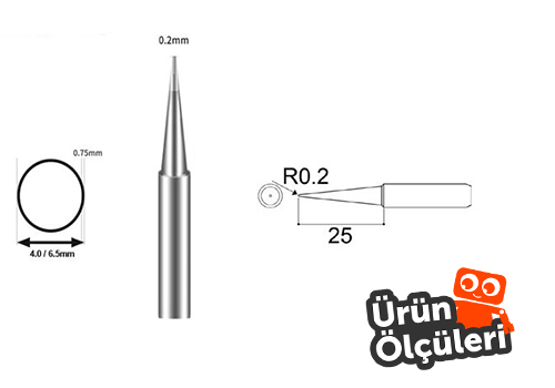 Bakon 900 M-T-LB Lehimleme Havya Ucu Ölçüleri