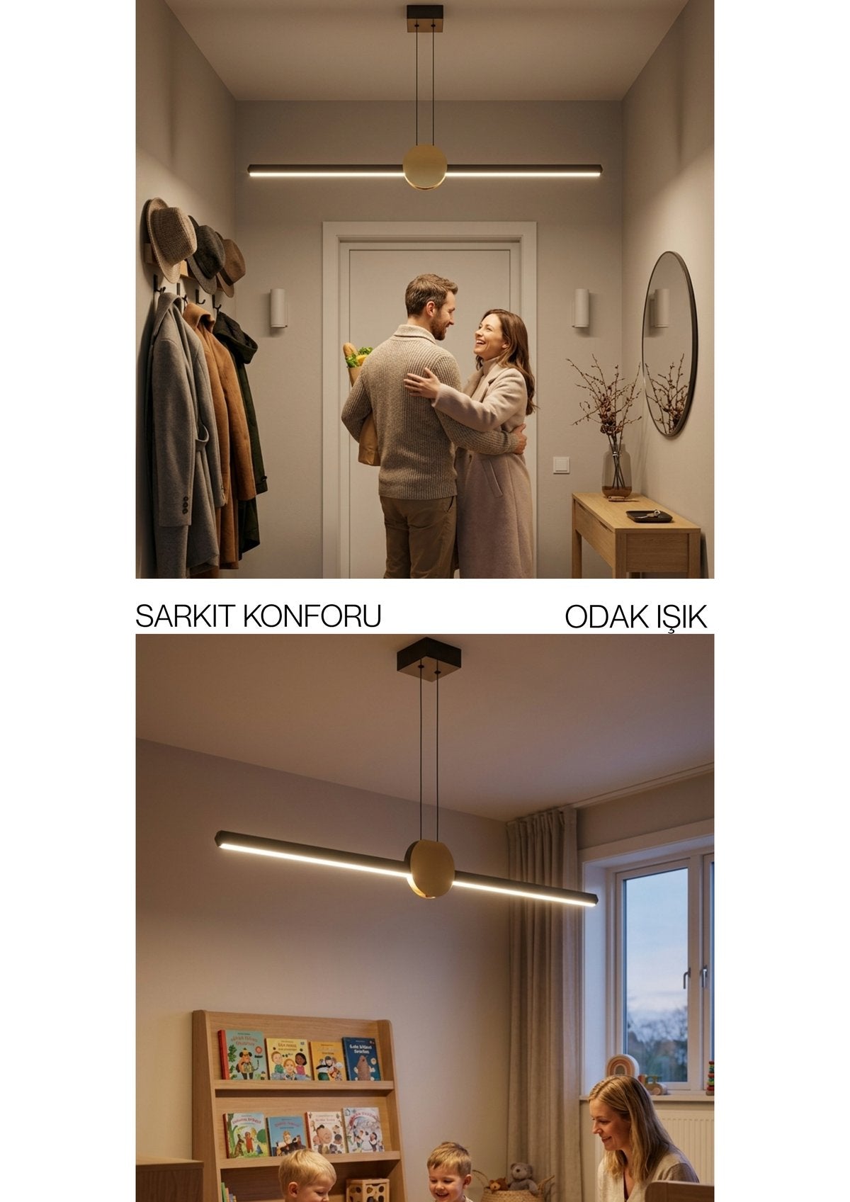 Unos Modern Minimalist Lineer Sarkıt Avize - Gold