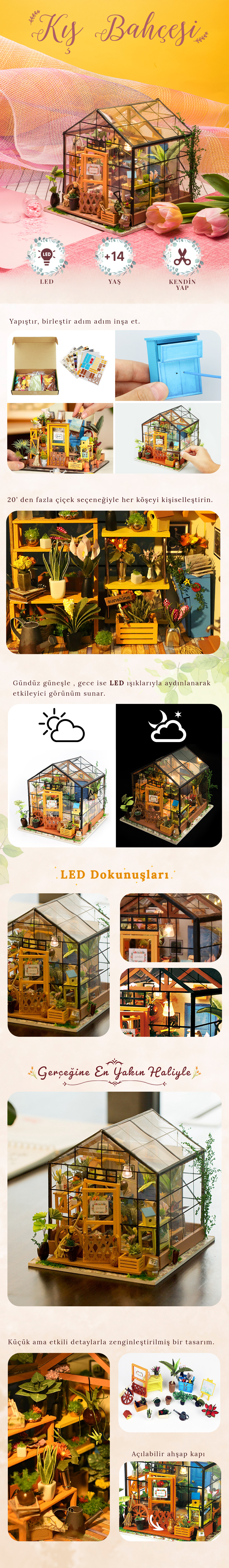 Novi Hobby Minyatür Kış Bahçesi | Ahşap Kış Bahçesi Maketi | 3D Puzzle