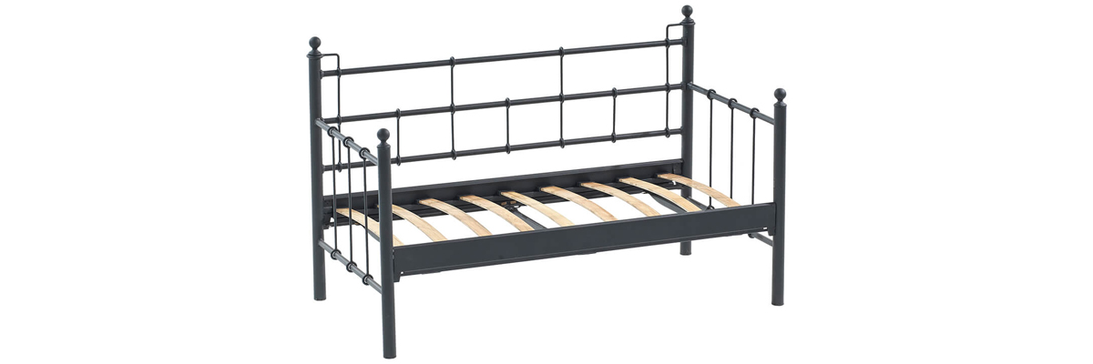 Lalas Dk Metal Sofa Sedir 70x140 İkili Koltuk Siyah-Antrasit