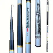 Ultra Hafif Karbon Fiber Teleskopik Balıkçılık Çubuğu - Ayarlanabilir Uzunluk 114.71 ile 283.46, Taşınabilir Dayanıklı Tatlı Su, Gölet Balıkçılığı İçin 3