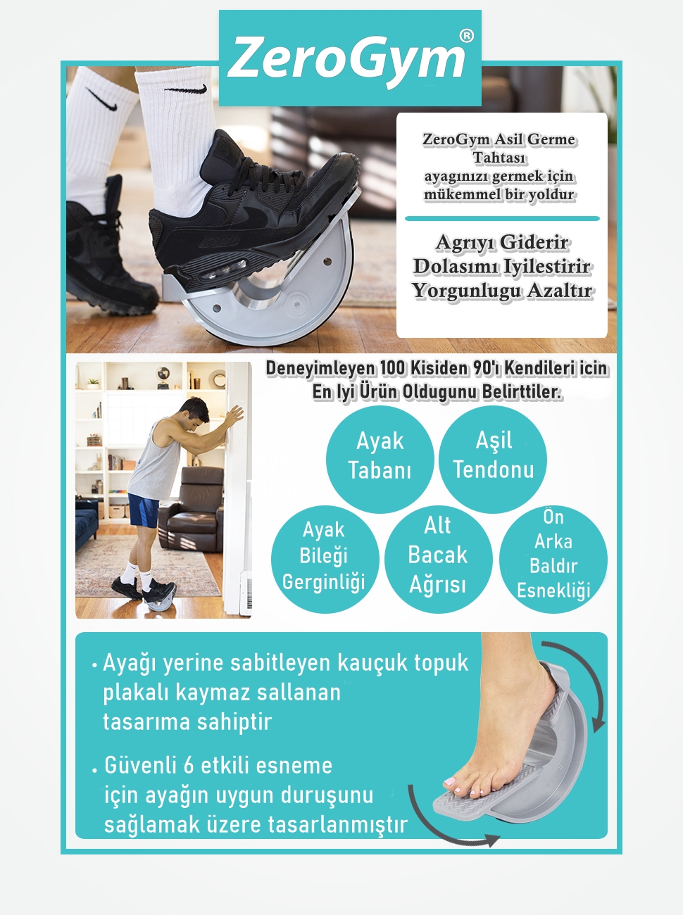 Vive Foot Rocker - Calf Stretcher for Achilles Tendinitis, Heel, Feet, Shin Splint, Plantar