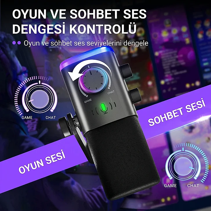 Fifine AM9 Oyun ve Sohbet Ses Dengesi Kontrolü