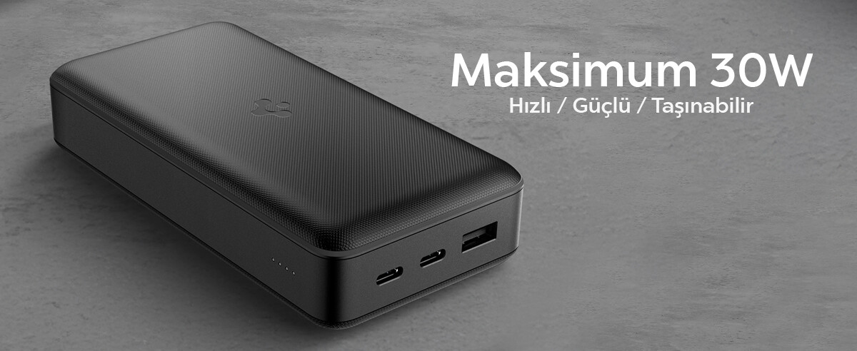 Maksimum 30W, Taşıması Kolay, Şarjı Hızlı