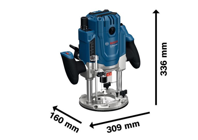 Bosch GOF 20-12 freze, hassas derinlik ayarı.