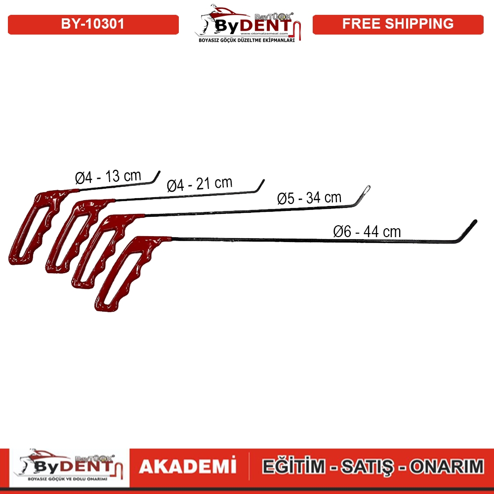 pdr, tools, göçük, düzeltme, kuşak arası, boyasız göçük, boyasız göçük düzeltme, pdr tools, otomalzemeal, bydent, göçük düzeltme ekipmanı,