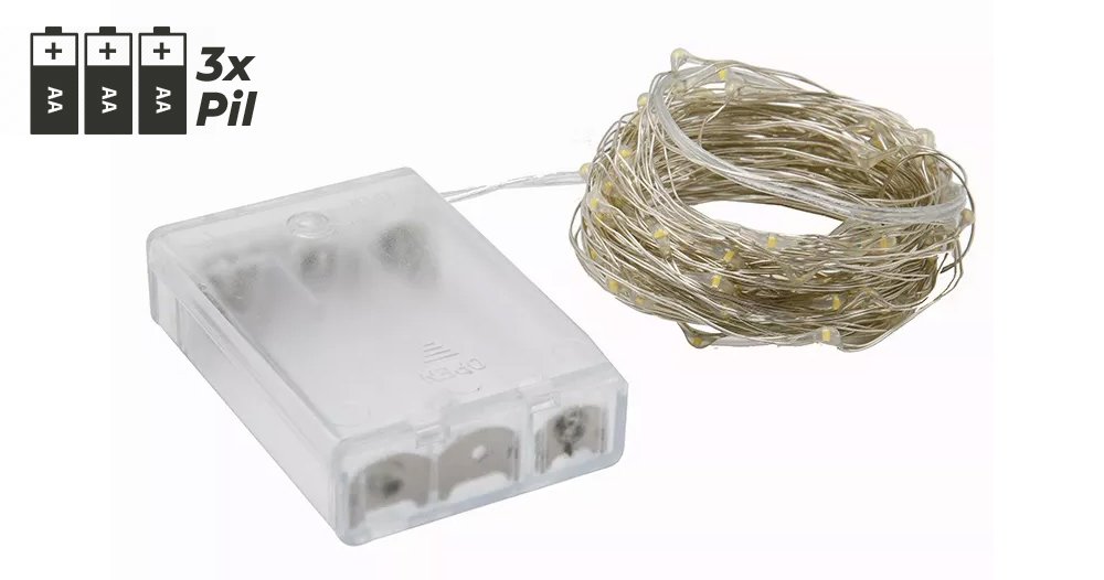 Powermaster Pilli 10 Metre Kablolu Bağ Led