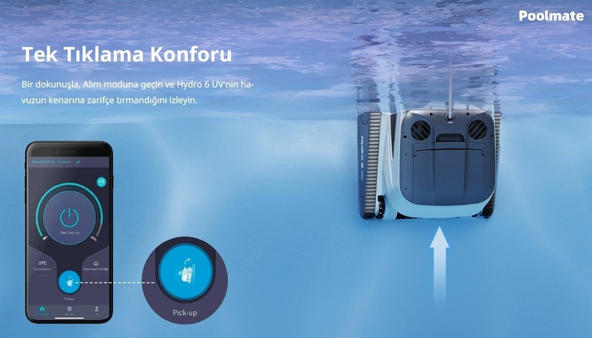 Poolmate Hydro6 UV tek tuşla geri çağırma ve asansör modu