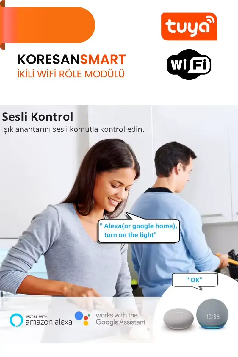 İkili Wifi Tuya Röle Modülü