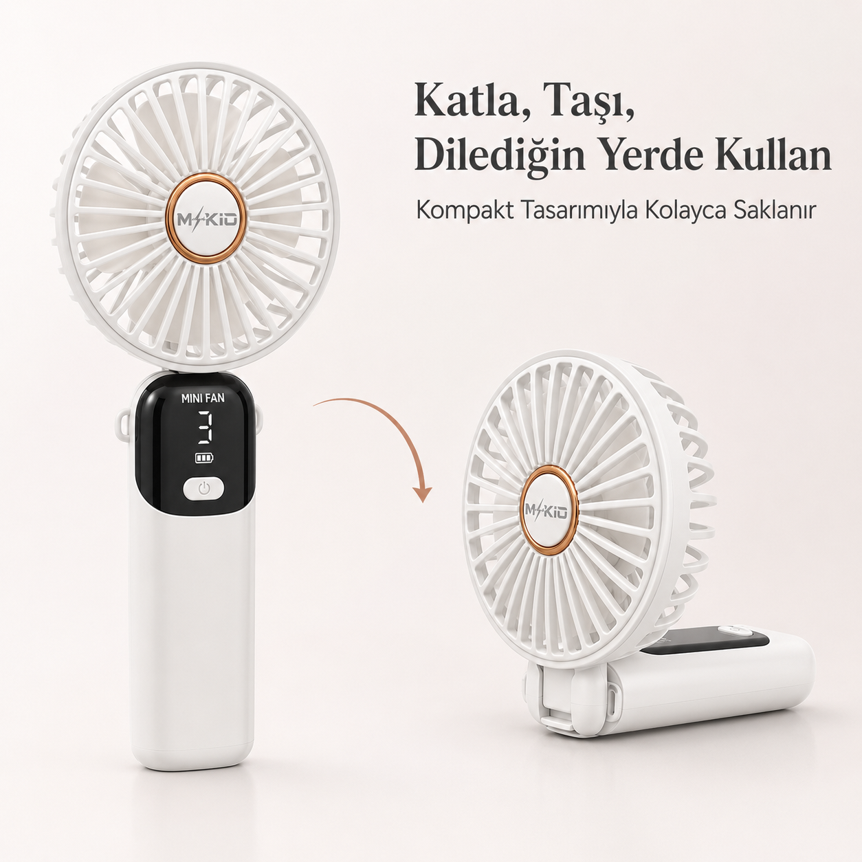 5 pervaneli MKİO mini fan hava akışı