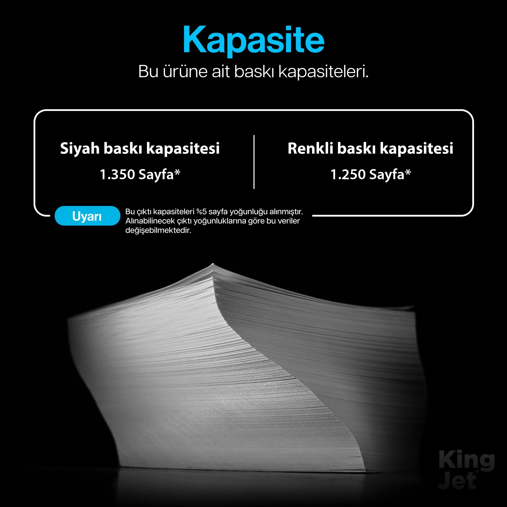 KingJET toner standart baskı kapasitesi