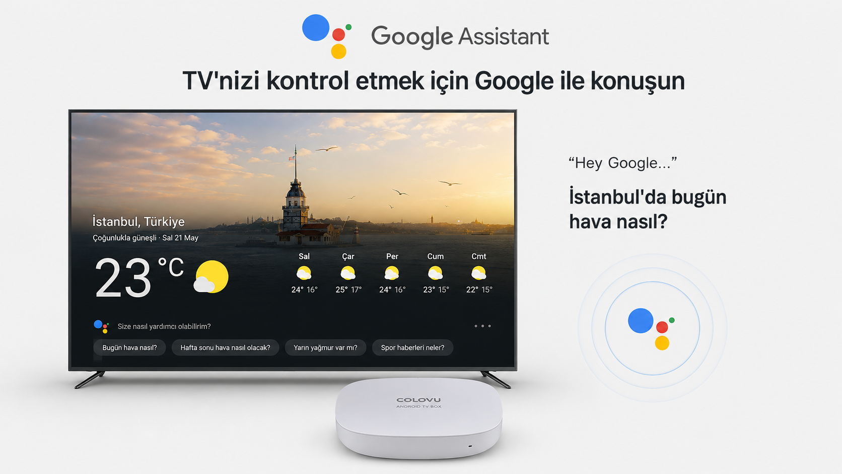google assistant ile tv kontrolü