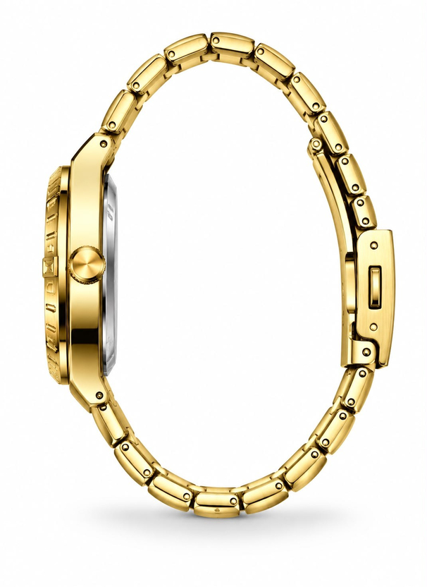 Daytrack Gold Black saatin yandan kasa ve kordon görünümü