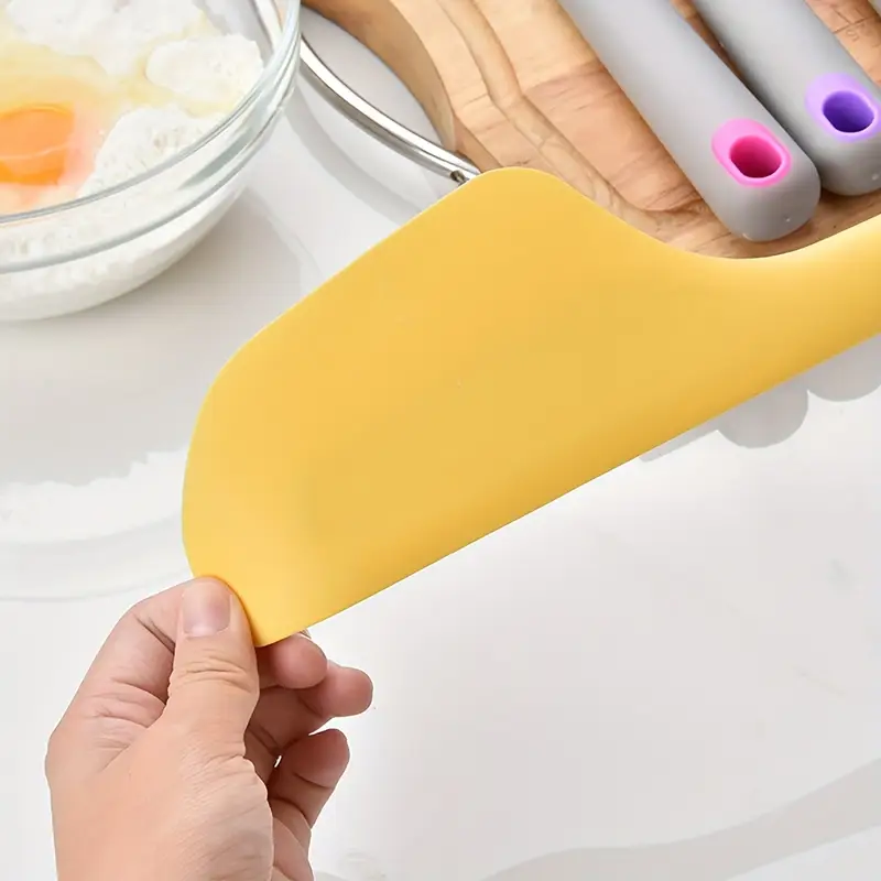 1 adet büyük silikon spatula kazıyıcı - isıya dayanıklı yapışmaz pişirme aracı, saplı, kek süsleme, ekmek yağlama ve tatil mutfak gereçleri için çok renkli seçenekler ayrıntılar 1