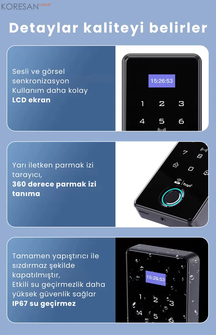 AC-100 Tuya Parmak İzli Akıllı Geçiş Sistemi IP67