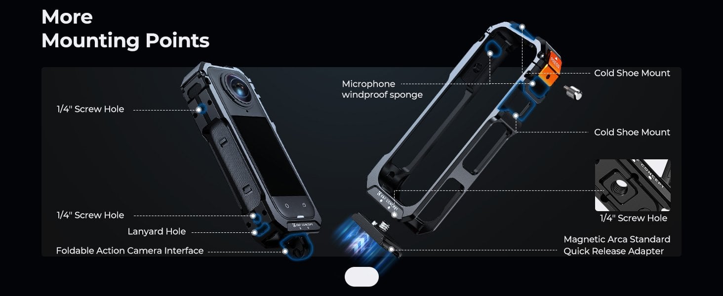 K&F Concept Insta360 X5 için Kamera Kafesi