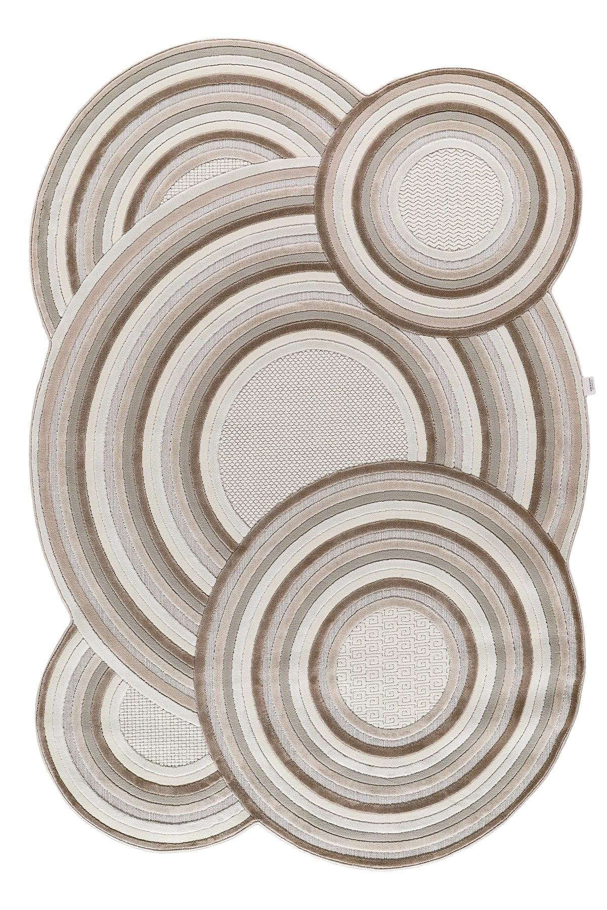 Çok parçalı dairesel şekilli özel kesimli dekoratif halı