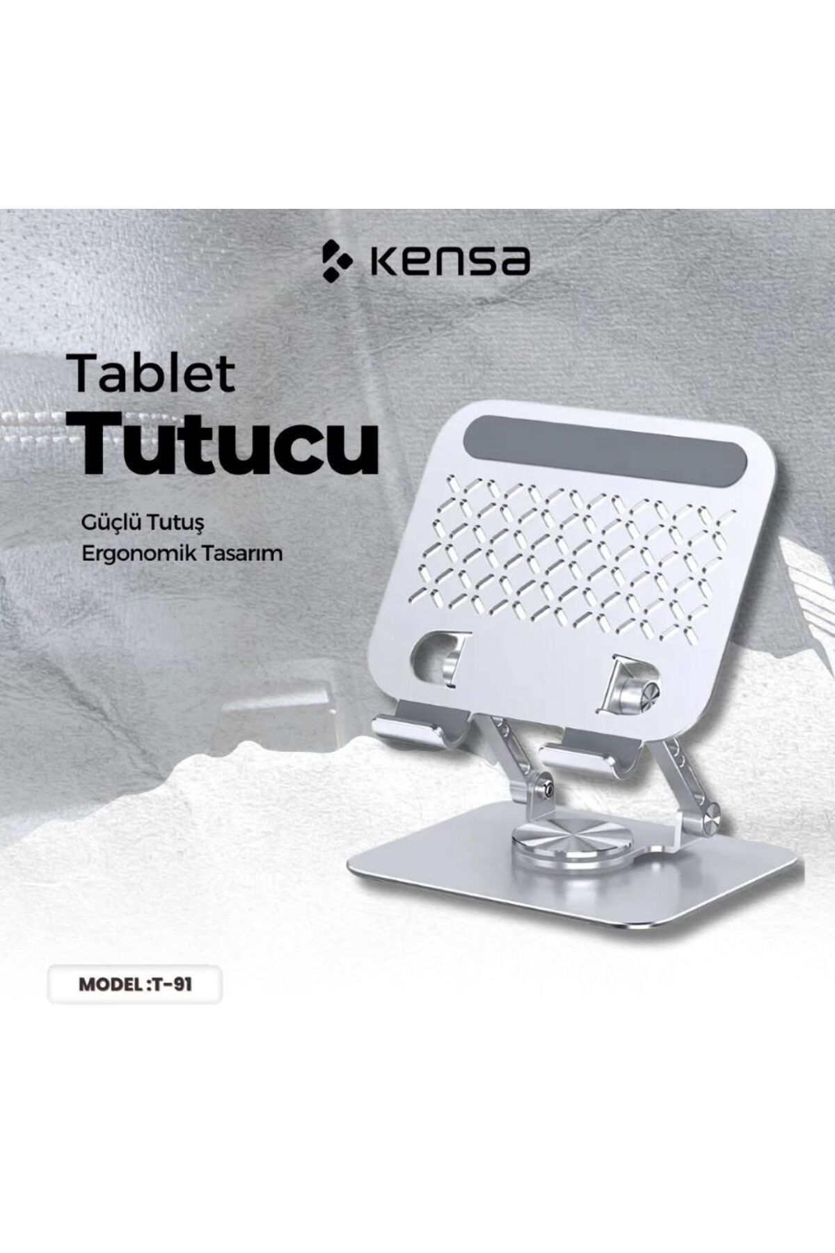 Kensa 360 Dönebilen Masaüstü Metal Tablet Tutucu Yükseklik Ayarlı Metal Masa Telefon Tutucu Tablet Standı