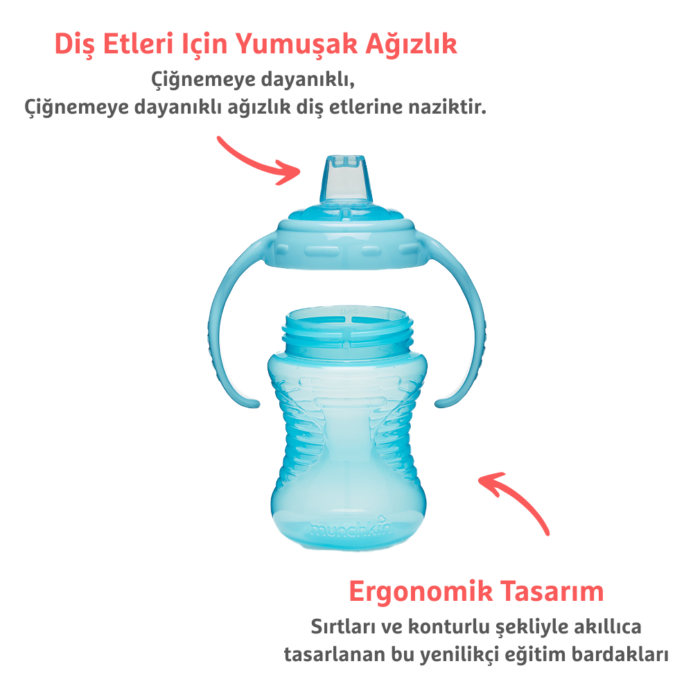 Munchkin Might Grip Alıştırma Bardağı, 237ML,6AY+1 Adet ,mavi görsel