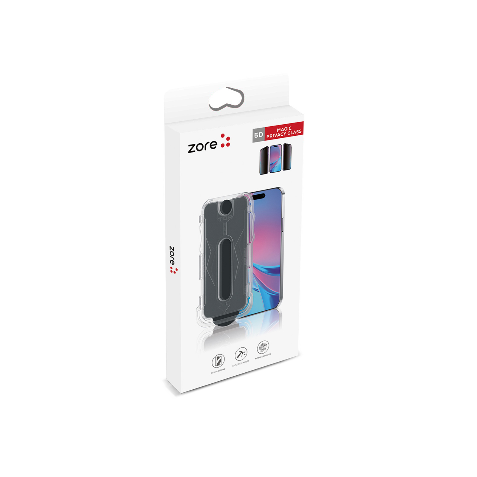 Apple iPhone 13 Pro Max Zore Kolay Uygulama Aparatlı 5D Magic Privacy Glass Hayalet Cam Ekran - 6