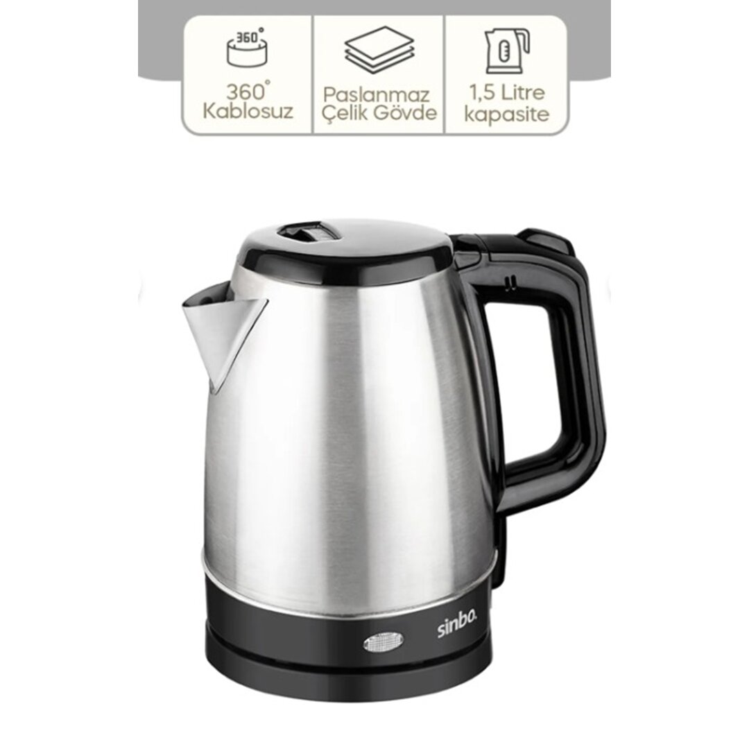 ANKAVERSE Çelik Kettle 1.7LT Gizli Rezistans