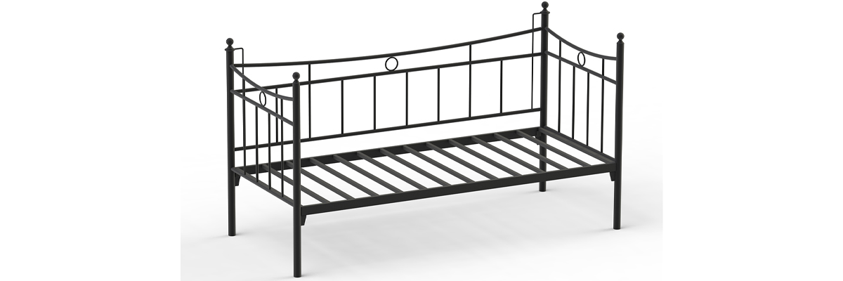 Daily Daybed Tek Kişilik Siyah Sedir Metal Karyola