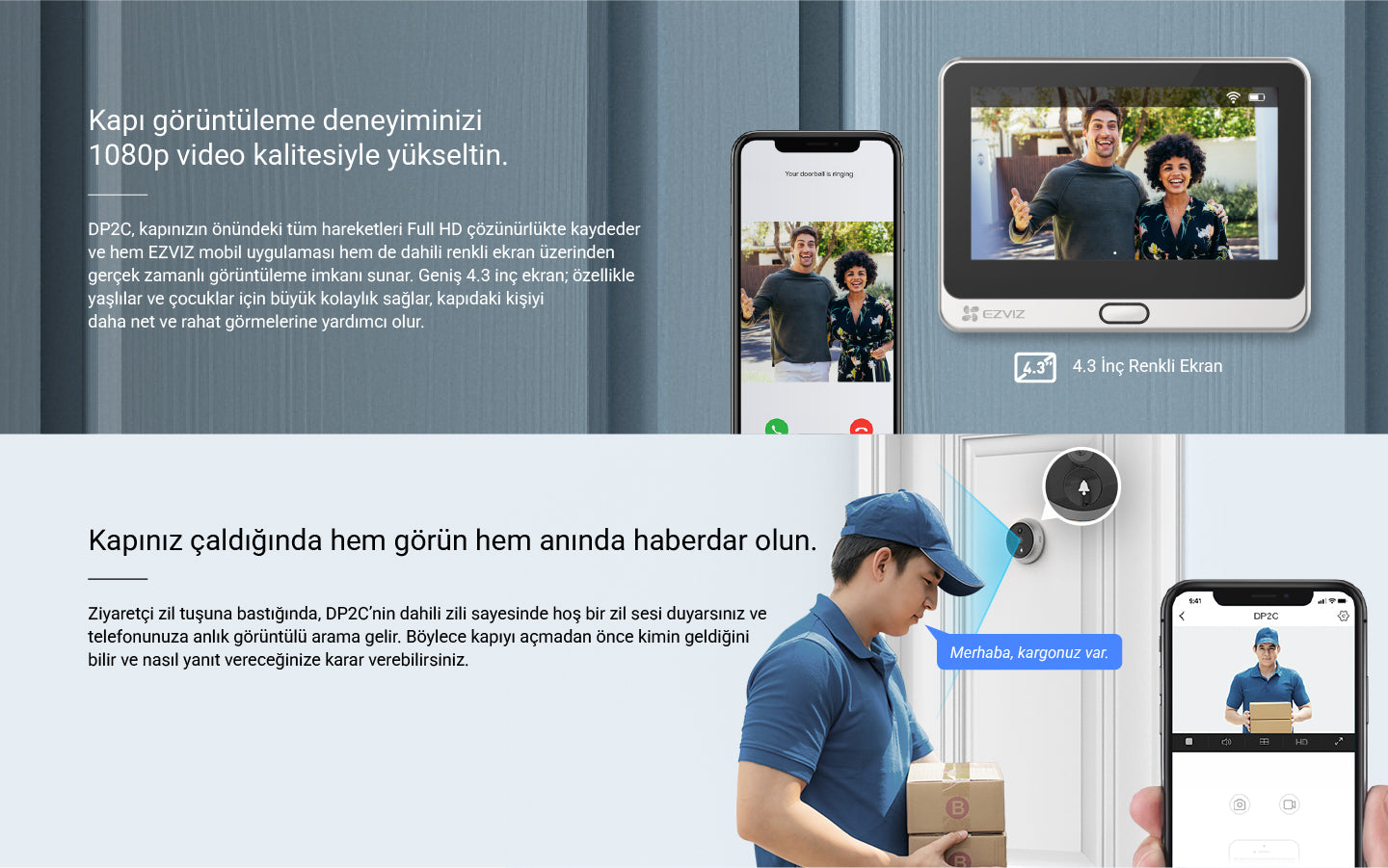 EZVIZ DP2C Kablosuz Akıllı Kapı Zili