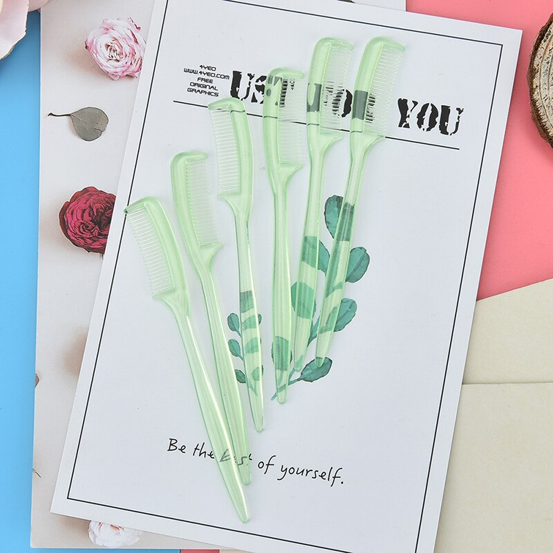 5 Adet Yeşil Plastik Kaş Tarağı Kirpik Göz Kaş Fırçası Taşınabilir Güzellik Makyaj Kozmetik Karıştırma Aracı