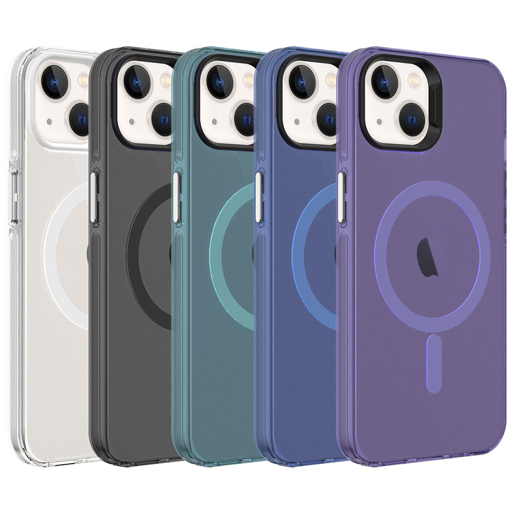 Apple iPhone 14 Kılıf Zore M-safe Şarj Özellikli Buzlu Transparan C-Pro Sert Kapak - 2