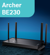TP-Link Archer BE230, BE3600 Mbps, Fiber Destekli, 2× 2.5 Gbps WAN/LAN Port + 3× Gbps Port, VPN D...