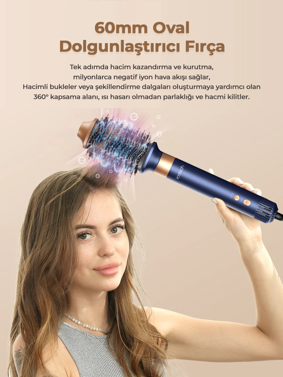 Icotech HS60 7 in 1 Airwrap Multi Styler Saç Şekillendirici (Mavi)