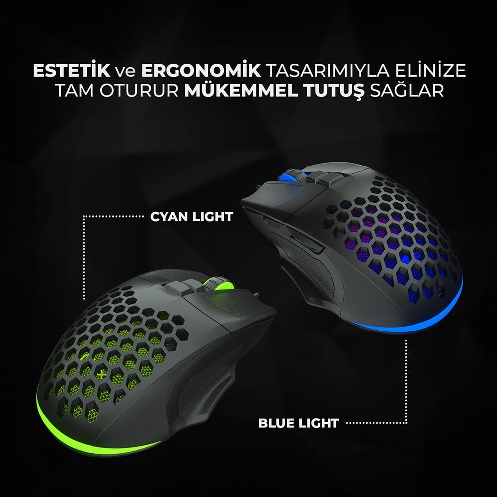 Lenovo Lecoo MS107 3200 DPI 7 Tuşlu Kablolu RGB Led Aydınlatmalı Gaming Oyuncu Mouse