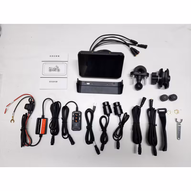 5 inch 2k ultra hd motosiklet multimedya seti – çift kamera + basınç sensörü + carplay/ auto Ürün detayları 3