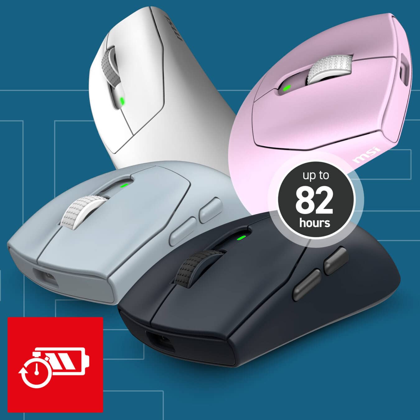 MSI FORGE GM340 WIRELESS Violet PixArt 3311 Sensör RGB Kablosuz Gaming Mouse h8