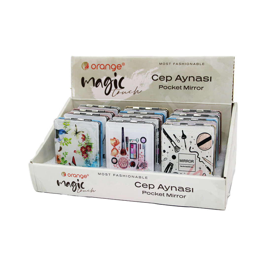 ANKAVERSE® Sulu Simli Kapaklı Dikdörtgen Cep Makyaj Aynası