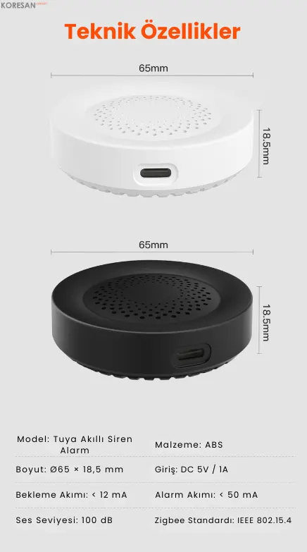 Tuya Wifi/Zigbee Akıllı Siren Alarm