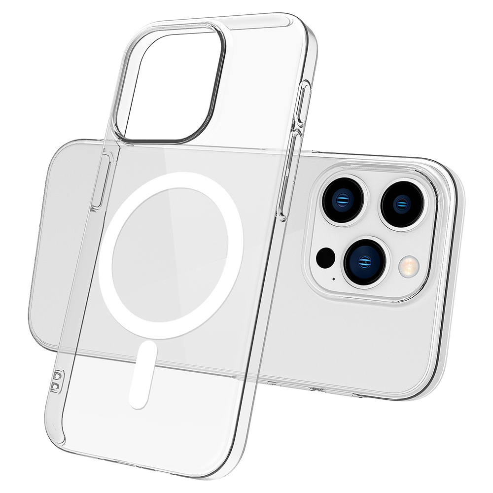 Apple iPhone 15 Pro Kılıf Zore M-safe Şarj Özellikli Şeffaf Tek Kamera Çerçeveli Porto Kapak - 4