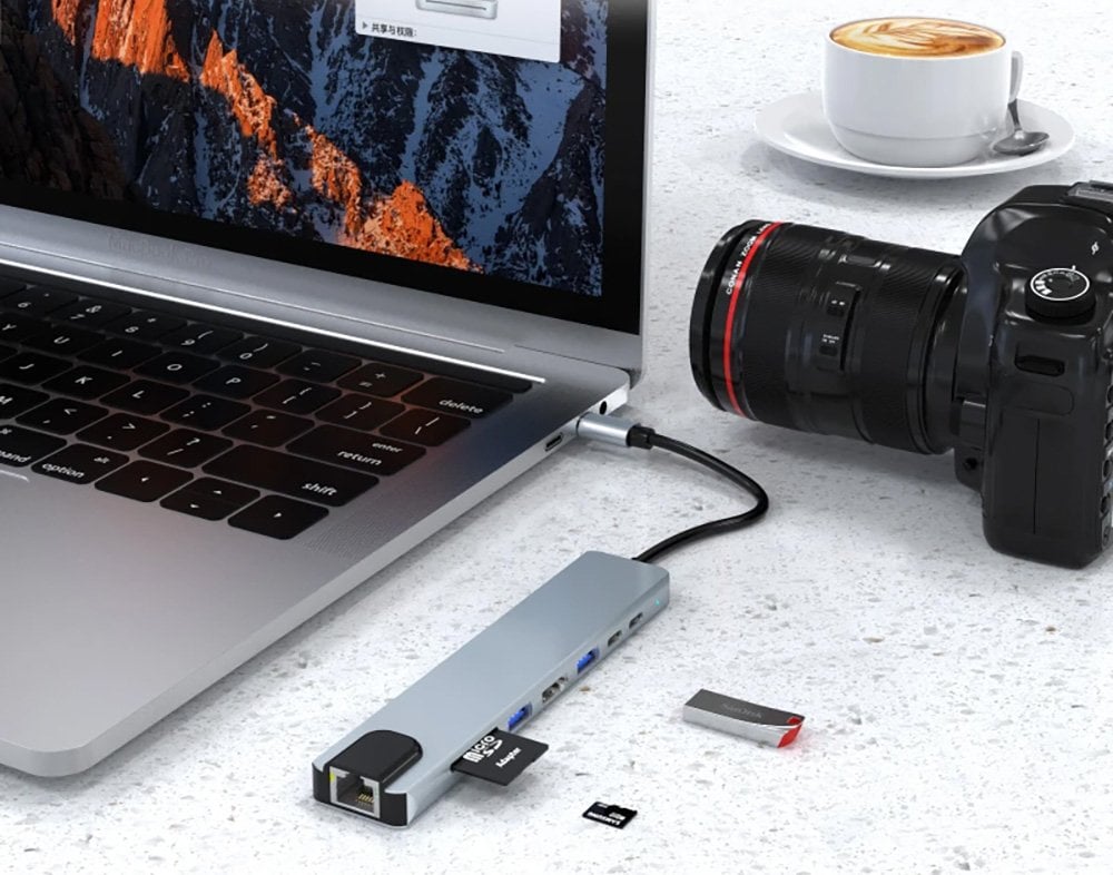 Powermaster Type-C 8IN1 HDMI Çok Fonksiyonlu USB 3.0 Dock Station