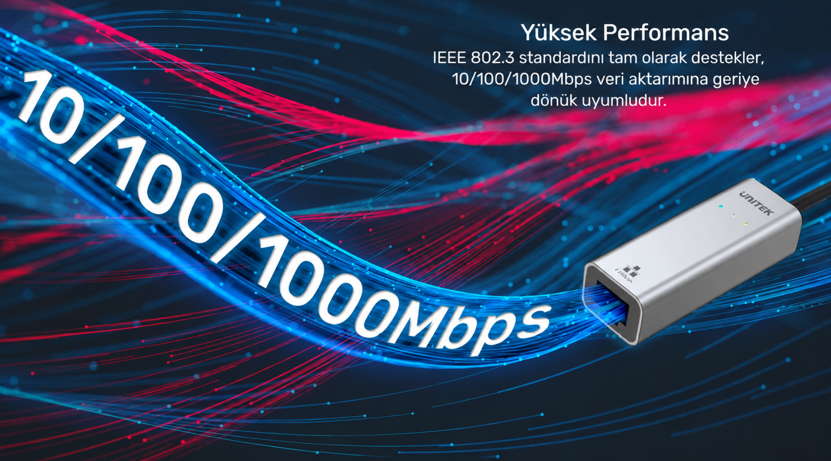 Unitek Hibrit USB-C/USB-A - 2.5G Gigabit Ethernet Adaptörü