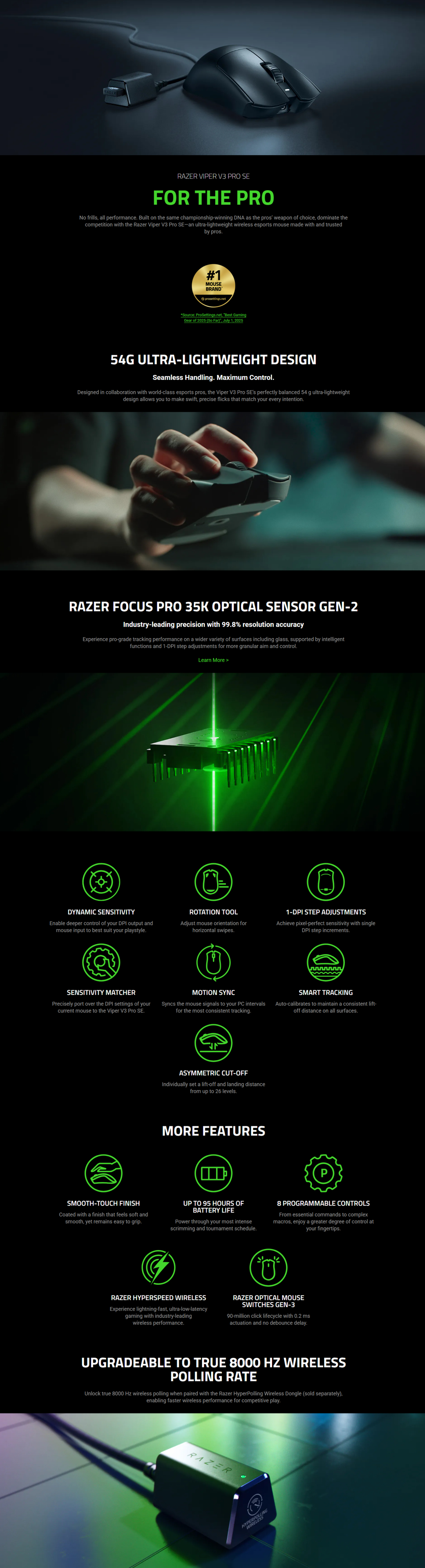 Razer Viper V3 Pro Se - Ultra Hafif Kablosuz Simetrik E-Spor Fiyatı