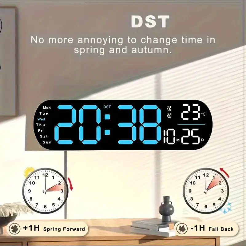 uzaktan kumandalı büyük dijital , çift alarm, yaz uygulaması, 10 seviyeli parlaklık, led gece işığı, usb ile çalışır, kablosuz prizli kullanım, odaları, oturma odaları ofisler için i̇deal ( dahil değildir) ayrıntılar 4