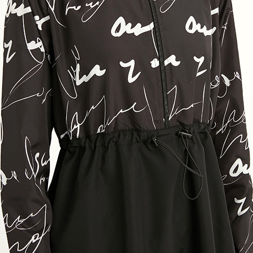 Önden büzgü detayı - Siyah tam kapalı tesettür mayo