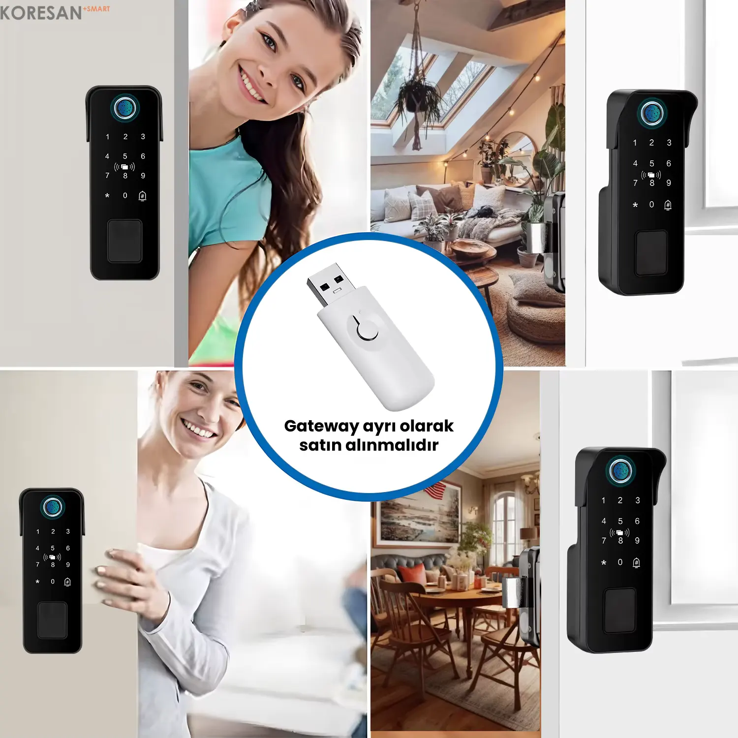 SL1 Tuya Dijital Sürgülü Akıllı Kapı Kilidi